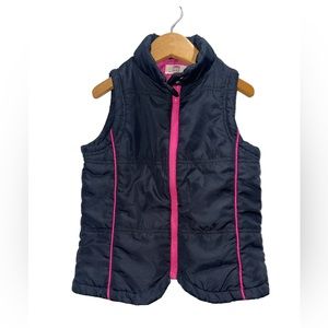 LEI Girl Black & Pink Zip-up Bubble Vest Sz M (7-8)